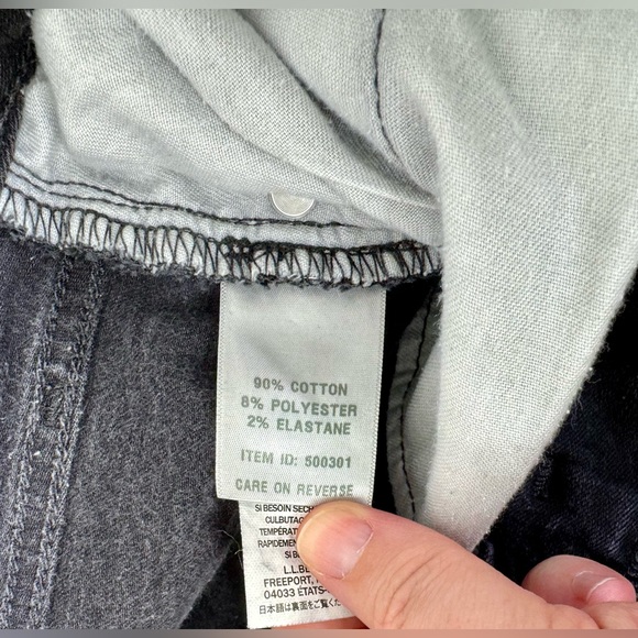 L.L. Bean BeanFlex Jeans Womens 14 M/T Black Denim Stretch Fit Straight Leg - Picture 6 of 11